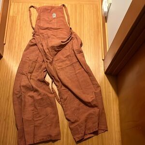 Like new walking apron linen coveralls in burnt orange one size